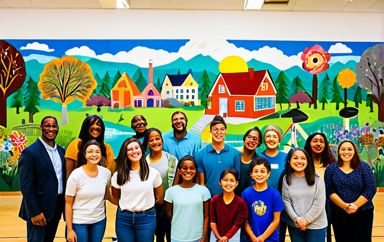 Community Art Workshop**

"A diverse group of fully clothed adults and teenagers are collaborating on a large mural in a brightly lit community center. The mural depicts local landmarks and nature scenes. Everyone is smiling and engaged. Safe for work, appropriate content, professional environment, perfect anatomy, natural proportions, well-formed hands, proper finger count, family-friendly, fully clothed, modest clothing, high quality."

**