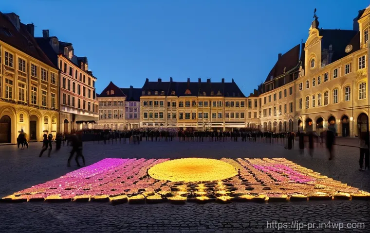 장소 특정적 예술 접근의 국제적 이해 - **Prompt:** A serene, wide-angle shot of a contemporary art installation nestled within the vast, ve...