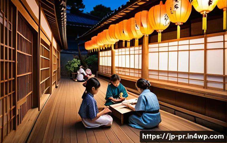 장소 특정적 예술 프로젝트의 참여 방식 - A vibrant community art workshop set in a traditional Japanese village during a local festival, feat...