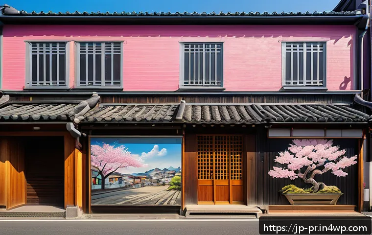 장소 특정적 예술 접근의 정책적 방향 - A vibrant mural in a Japanese regional city, depicting historical industrial heritage with intricate...