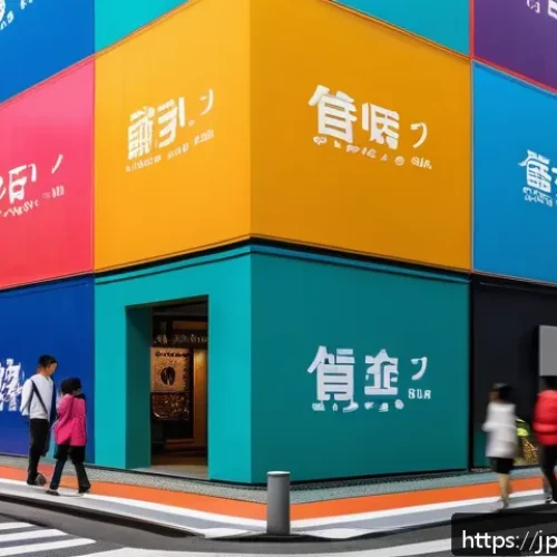 장소 특정적 예술 접근의 실천적 경험 공유 - A vibrant urban street corner in Japan featuring a contemporary art installation blending seamlessly...