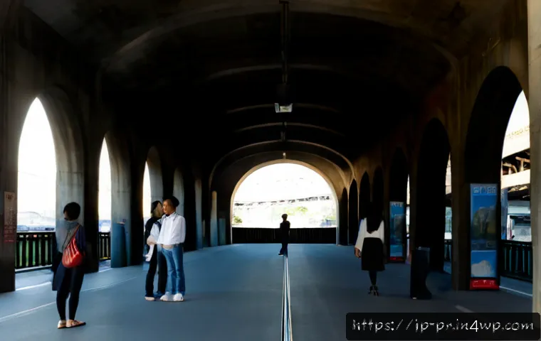 장소 특정적 예술의 현재와 미래 - Photorealistic contemporary site-specific art installation beneath a historic Japanese railway overp...